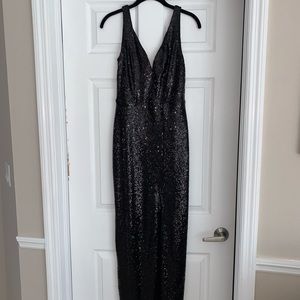 Venus Black Sequin Gown